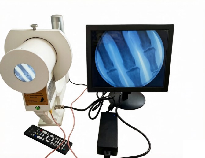 Compact handheld fluoroscopy machine, phi 50 mm field, with LCD display