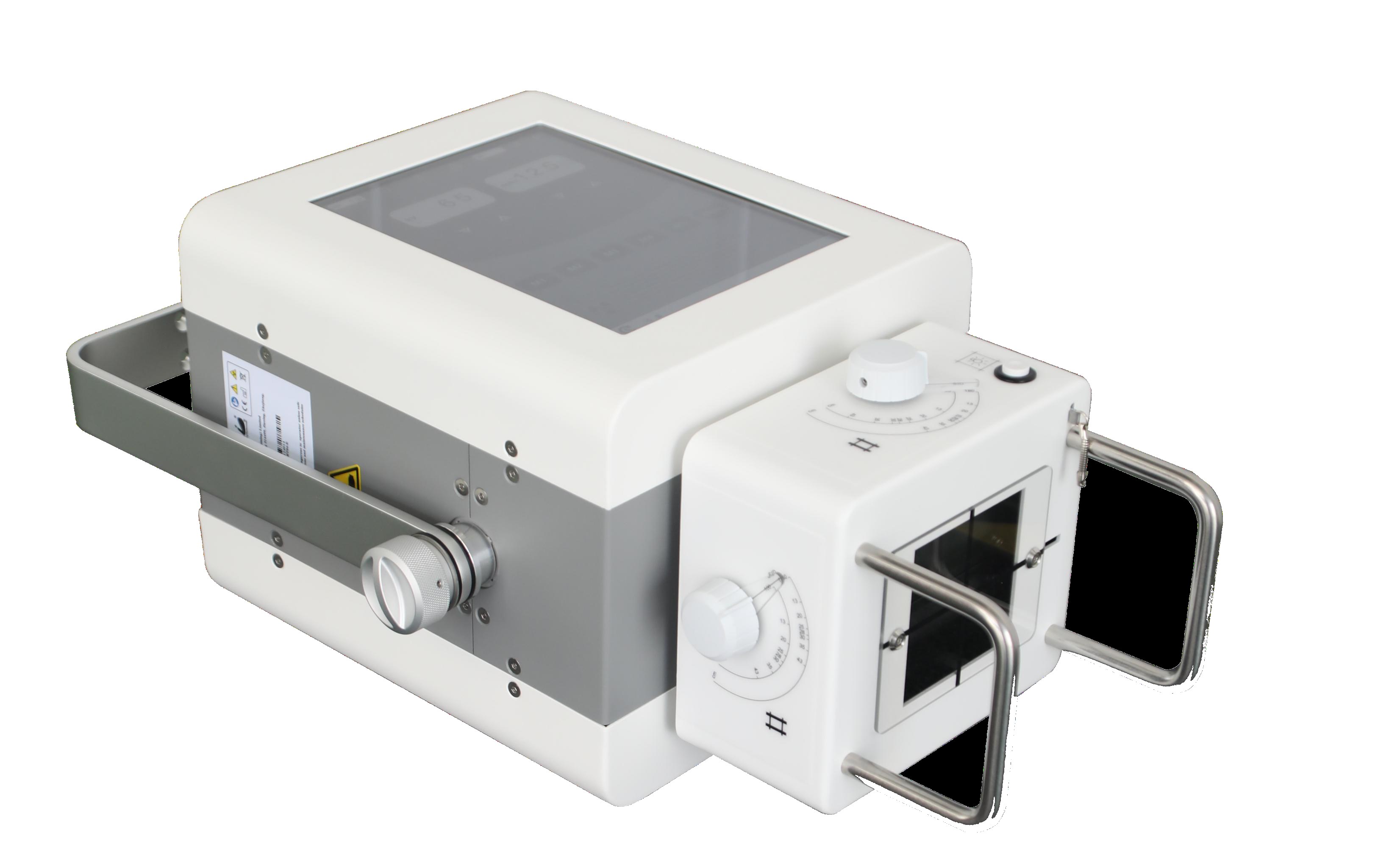 YR version — side view with carrying handle and collimator