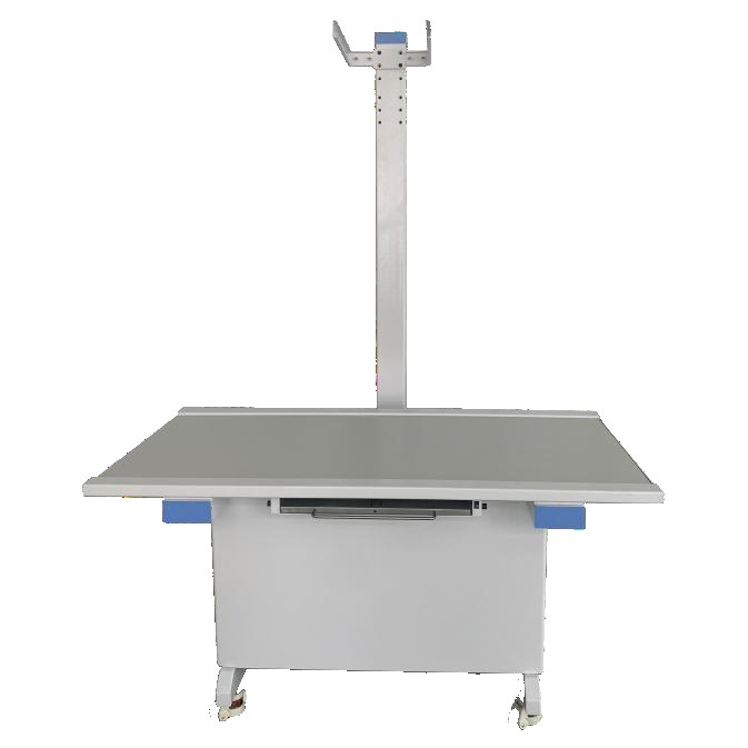 Mobile veterinary X-ray machine with column-mounted generator