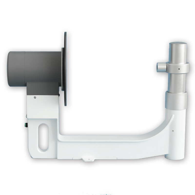 Handheld fluoroscopy machine connected to an external monitor displaying a live image of a hand